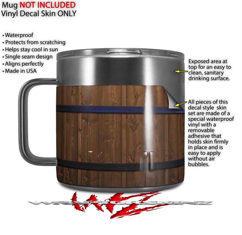 Yeti Rambler Coffee Mug 14oz Wooden Barrel