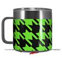 Skin Decal Wrap for Yeti Coffee Mug 14oz Houndstooth Neon Lime Green on Black - 14 oz CUP NOT INCLUDED by WraptorSkinz