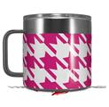 Skin Decal Wrap for Yeti Coffee Mug 14oz Houndstooth Hot Pink - 14 oz CUP NOT INCLUDED by WraptorSkinz