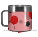 Skin Decal Wrap for Yeti Coffee Mug 14oz Lots of Dots Red on Pink - 14 oz CUP NOT INCLUDED by WraptorSkinz
