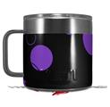 Skin Decal Wrap for Yeti Coffee Mug 14oz Lots of Dots Purple on Black - 14 oz CUP NOT INCLUDED by WraptorSkinz