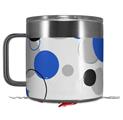 Skin Decal Wrap for Yeti Coffee Mug 14oz Lots of Dots Blue on White - 14 oz CUP NOT INCLUDED by WraptorSkinz