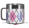 Skin Decal Wrap for Yeti Coffee Mug 14oz Argyle Pink and Blue - 14 oz CUP NOT INCLUDED by WraptorSkinz