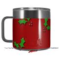 Skin Decal Wrap for Yeti Coffee Mug 14oz Christmas Holly Leaves on Red - 14 oz CUP NOT INCLUDED by WraptorSkinz