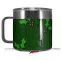 Skin Decal Wrap for Yeti Coffee Mug 14oz Christmas Holly Leaves on Green - 14 oz CUP NOT INCLUDED by WraptorSkinz