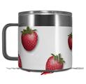 Skin Decal Wrap for Yeti Coffee Mug 14oz Strawberries on White - 14 oz CUP NOT INCLUDED by WraptorSkinz