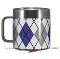 Skin Decal Wrap for Yeti Coffee Mug 14oz Argyle Blue and Gray - 14 oz CUP NOT INCLUDED by WraptorSkinz