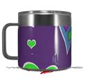 Skin Decal Wrap for Yeti Coffee Mug 14oz Crazy Hearts - 14 oz CUP NOT INCLUDED by WraptorSkinz