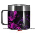 Skin Decal Wrap for Yeti Coffee Mug 14oz Twisted Garden Purple and Hot Pink - 14 oz CUP NOT INCLUDED by WraptorSkinz