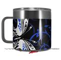 Skin Decal Wrap for Yeti Coffee Mug 14oz Twisted Garden Blue and White - 14 oz CUP NOT INCLUDED by WraptorSkinz