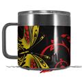 Skin Decal Wrap for Yeti Coffee Mug 14oz Twisted Garden Red and Yellow - 14 oz CUP NOT INCLUDED by WraptorSkinz
