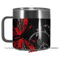 Skin Decal Wrap for Yeti Coffee Mug 14oz Twisted Garden Gray and Red - 14 oz CUP NOT INCLUDED by WraptorSkinz