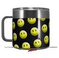 Skin Decal Wrap for Yeti Coffee Mug 14oz Smileys on Black - 14 oz CUP NOT INCLUDED by WraptorSkinz