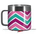 Skin Decal Wrap for Yeti Coffee Mug 14oz Zig Zag Teal Pink Purple - 14 oz CUP NOT INCLUDED by WraptorSkinz