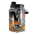 Skin Decal Wrap for Yeti Half Gallon Jug Chrome Skull on Fire - JUG NOT INCLUDED by WraptorSkinz