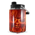 Skin Decal Wrap for Yeti Half Gallon Jug Flaming Fire Skull Orange - JUG NOT INCLUDED by WraptorSkinz