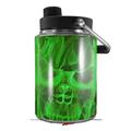Skin Decal Wrap for Yeti Half Gallon Jug Flaming Fire Skull Green - JUG NOT INCLUDED by WraptorSkinz