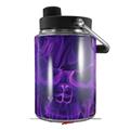 Skin Decal Wrap for Yeti Half Gallon Jug Flaming Fire Skull Purple - JUG NOT INCLUDED by WraptorSkinz