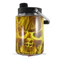 Skin Decal Wrap for Yeti Half Gallon Jug Flaming Fire Skull Yellow - JUG NOT INCLUDED by WraptorSkinz