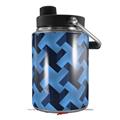 Skin Decal Wrap for Yeti Half Gallon Jug Retro Houndstooth Blue - JUG NOT INCLUDED by WraptorSkinz