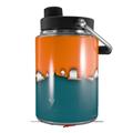 Skin Decal Wrap for Yeti Half Gallon Jug Ripped Colors Orange Seafoam Green - JUG NOT INCLUDED by WraptorSkinz