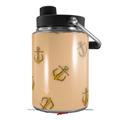 Skin Decal Wrap for Yeti Half Gallon Jug Anchors Away Peach - JUG NOT INCLUDED by WraptorSkinz