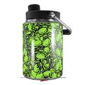 Skin Decal Wrap for Yeti Half Gallon Jug Scattered Skulls Neon Green - JUG NOT INCLUDED by WraptorSkinz