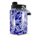 Skin Decal Wrap for Yeti Half Gallon Jug Scattered Skulls Royal Blue - JUG NOT INCLUDED by WraptorSkinz