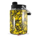 Skin Decal Wrap for Yeti Half Gallon Jug Scattered Skulls Yellow - JUG NOT INCLUDED by WraptorSkinz