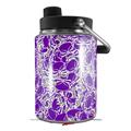 Skin Decal Wrap for Yeti Half Gallon Jug Scattered Skulls Purple - JUG NOT INCLUDED by WraptorSkinz
