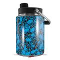 Skin Decal Wrap for Yeti Half Gallon Jug Scattered Skulls Neon Blue - JUG NOT INCLUDED by WraptorSkinz