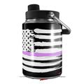 Skin Decal Wrap for Yeti Half Gallon Jug Brushed USA American Flag Pink Line - JUG NOT INCLUDED by WraptorSkinz