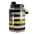 Skin Decal Wrap compatible with Yeti Half Gallon Jug Painted Faded and Cracked Yellow Line USA American Flag - JUG NOT INCLUDED by WraptorSkinz