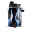 Skin Decal Wrap for Yeti Half Gallon Jug Metal Flames Blue - JUG NOT INCLUDED by WraptorSkinz