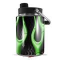 Skin Decal Wrap for Yeti Half Gallon Jug Metal Flames Green - JUG NOT INCLUDED by WraptorSkinz