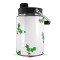 Skin Decal Wrap for Yeti Half Gallon Jug Christmas Holly Leaves on White - JUG NOT INCLUDED by WraptorSkinz