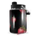 Skin Decal Wrap for Yeti Half Gallon Jug Strawberries on Black - JUG NOT INCLUDED by WraptorSkinz