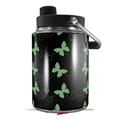 Skin Decal Wrap for Yeti Half Gallon Jug Pastel Butterflies Green on Black - JUG NOT INCLUDED by WraptorSkinz