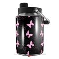 Skin Decal Wrap for Yeti Half Gallon Jug Pastel Butterflies Pink on Black - JUG NOT INCLUDED by WraptorSkinz