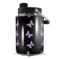 Skin Decal Wrap for Yeti Half Gallon Jug Pastel Butterflies Purple on Black - JUG NOT INCLUDED by WraptorSkinz