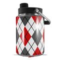 Skin Decal Wrap for Yeti Half Gallon Jug Argyle Red and Gray - JUG NOT INCLUDED by WraptorSkinz