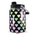 Skin Decal Wrap for Yeti Half Gallon Jug Pastel Hearts on Black - JUG NOT INCLUDED by WraptorSkinz