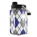 Skin Decal Wrap for Yeti Half Gallon Jug Argyle Blue and Gray - JUG NOT INCLUDED by WraptorSkinz