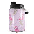 Skin Decal Wrap for Yeti Half Gallon Jug Flamingos on Pink - JUG NOT INCLUDED by WraptorSkinz