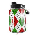 Skin Decal Wrap for Yeti Half Gallon Jug Argyle Red and Green - JUG NOT INCLUDED by WraptorSkinz