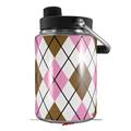 Skin Decal Wrap for Yeti Half Gallon Jug Argyle Pink and Brown - JUG NOT INCLUDED by WraptorSkinz