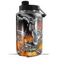 Skin Decal Wrap for Yeti 1 Gallon Jug Chrome Skull on Fire - JUG NOT INCLUDED by WraptorSkinz