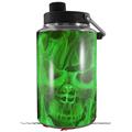 Skin Decal Wrap for Yeti 1 Gallon Jug Flaming Fire Skull Green - JUG NOT INCLUDED by WraptorSkinz