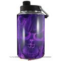 Skin Decal Wrap for Yeti 1 Gallon Jug Flaming Fire Skull Purple - JUG NOT INCLUDED by WraptorSkinz