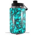 Skin Decal Wrap for Yeti 1 Gallon Jug Scattered Skulls Neon Teal - JUG NOT INCLUDED by WraptorSkinz